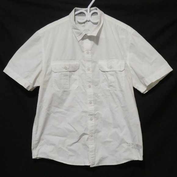 CALVIN KLEIN JEANS | xl extra large | White Short Sleeve Casual Shirt | GUC - Picture 1 of 15
